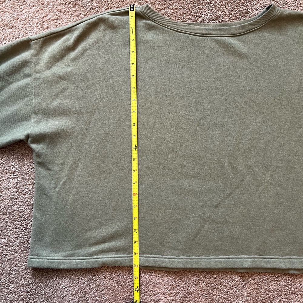 Ladies Cropped Sweatshirt. Green XXL - Picture 6 of 8